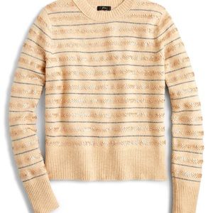 J.CREW camel sequin stripe sweater -S-NWT!